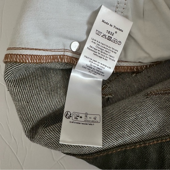 Cotélac High-Waisted Wide Leg Jeans In Mousse/ Green Size 3/US 10 NEW - Picture 5 of 8